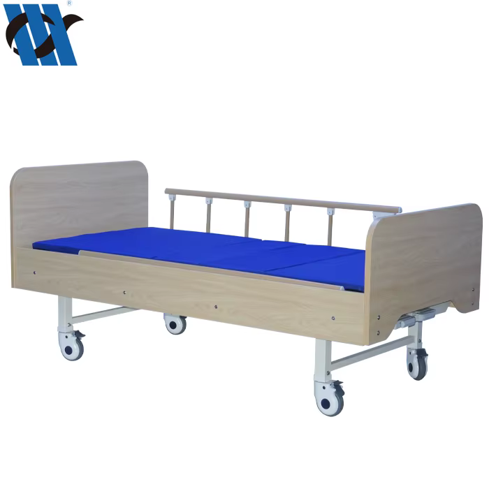 YC-T2011L Hospital Bed 2 Cranks Manual Wooden Hospital Bed Frame With Mattress — image 2