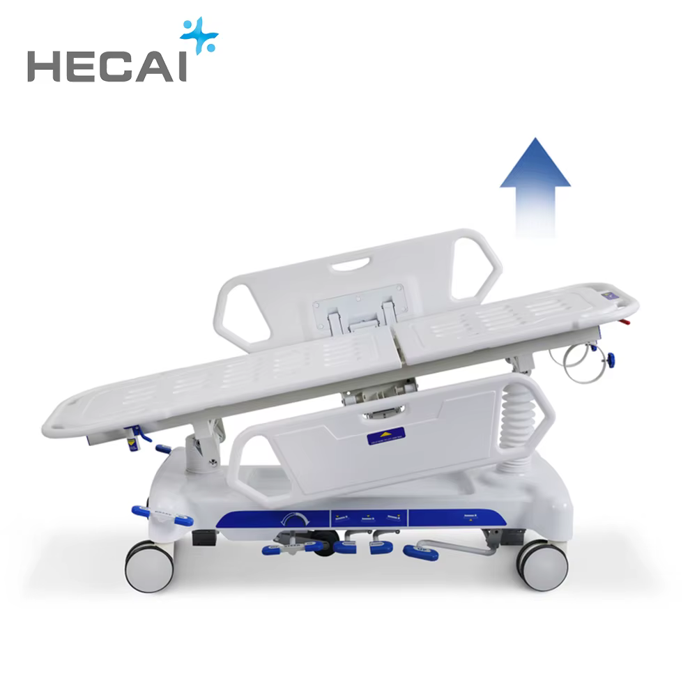 Hospital Medical Emergency Hydraulic Manual Stretcher Patient Transfer Trolley — image 2