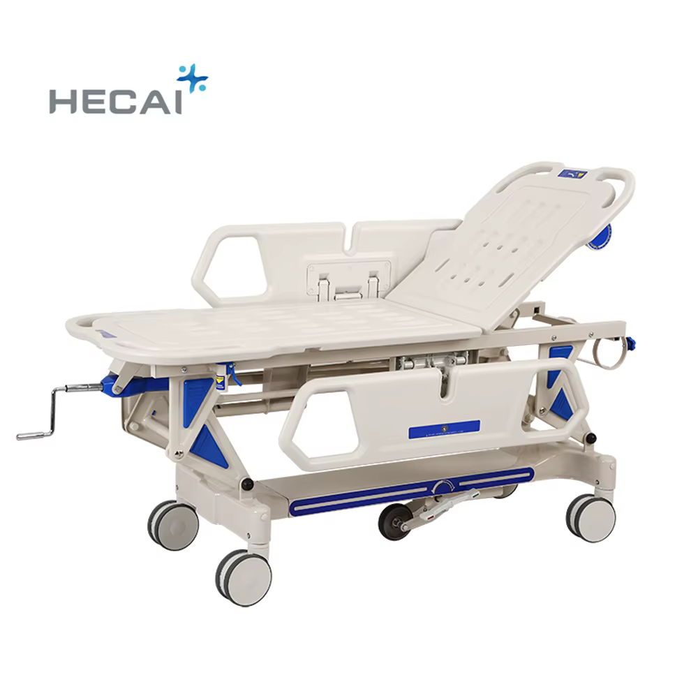 High Quality Manual Hospital Medical ABS Emergency Transport Stretcher Bed — image 2
