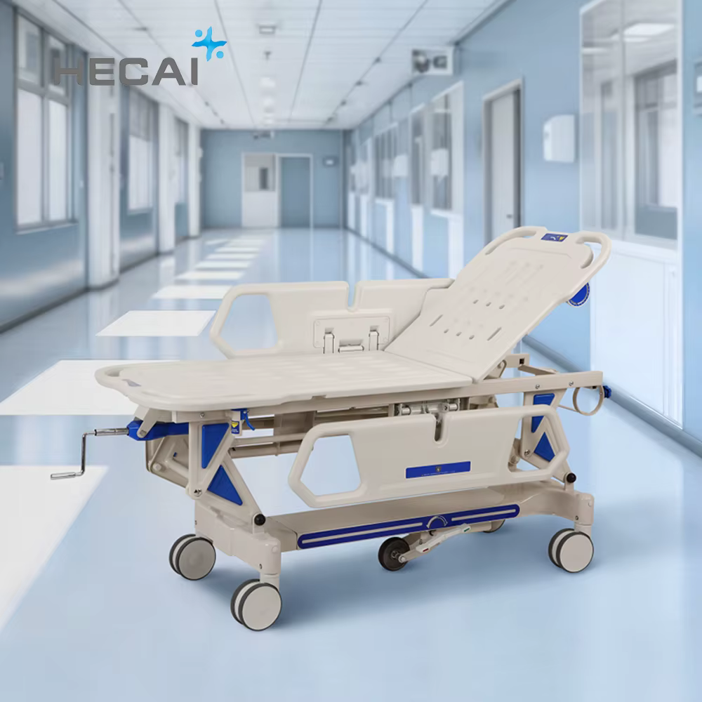 High Quality Manual Hospital Medical ABS Emergency Transport Stretcher Bed — image 4