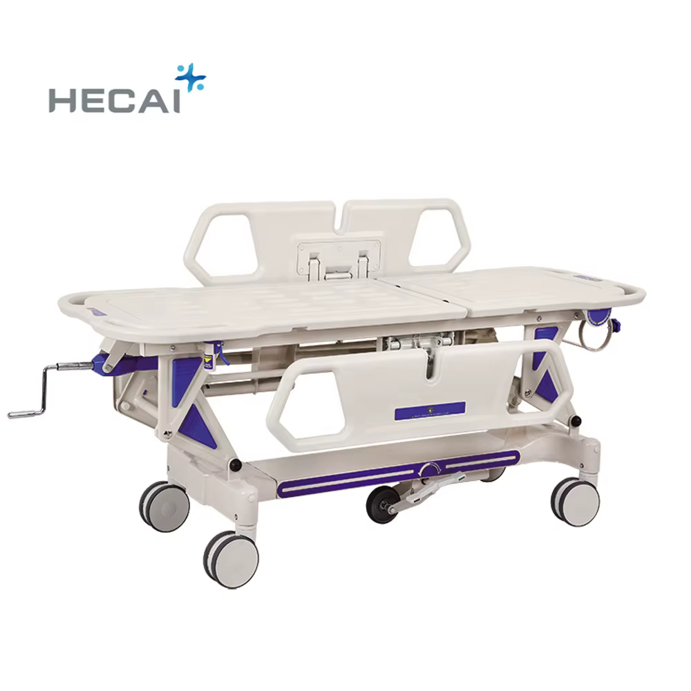 High Quality Manual Hospital Medical ABS Emergency Transport Stretcher Bed — image 5