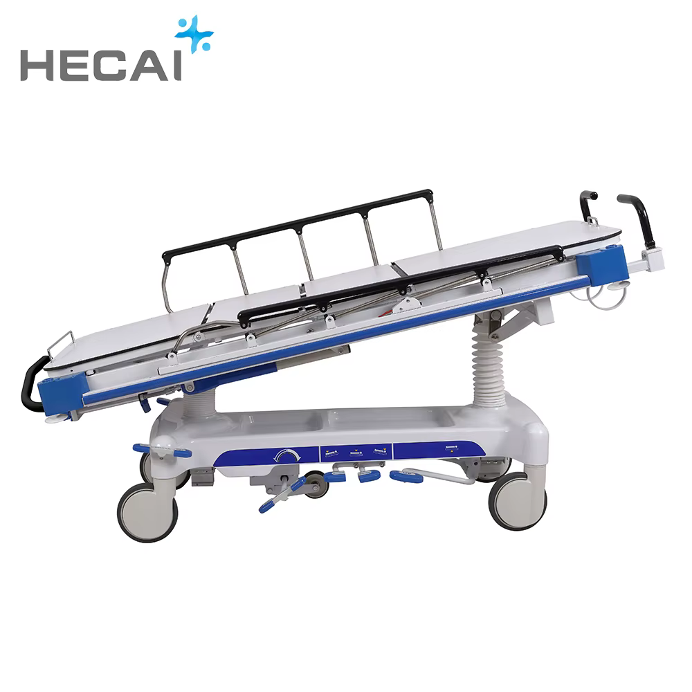 Multifunctional Hospital Delivery Bed Transfer Patient Hydraulic Transfer Bed Emergency Trolley — image 4