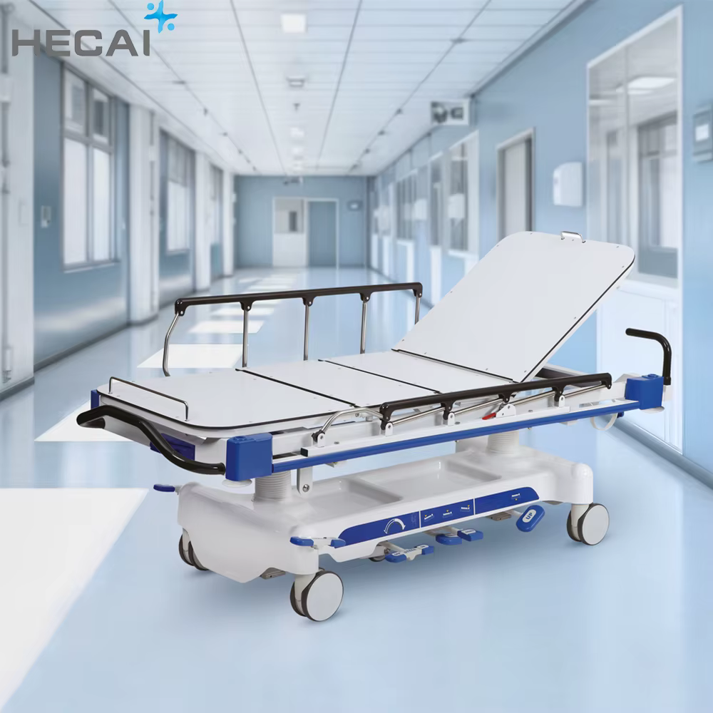 Patient Ambulance Transfer Equipment Stretcher Trolley with Oxygen Holder — image 4