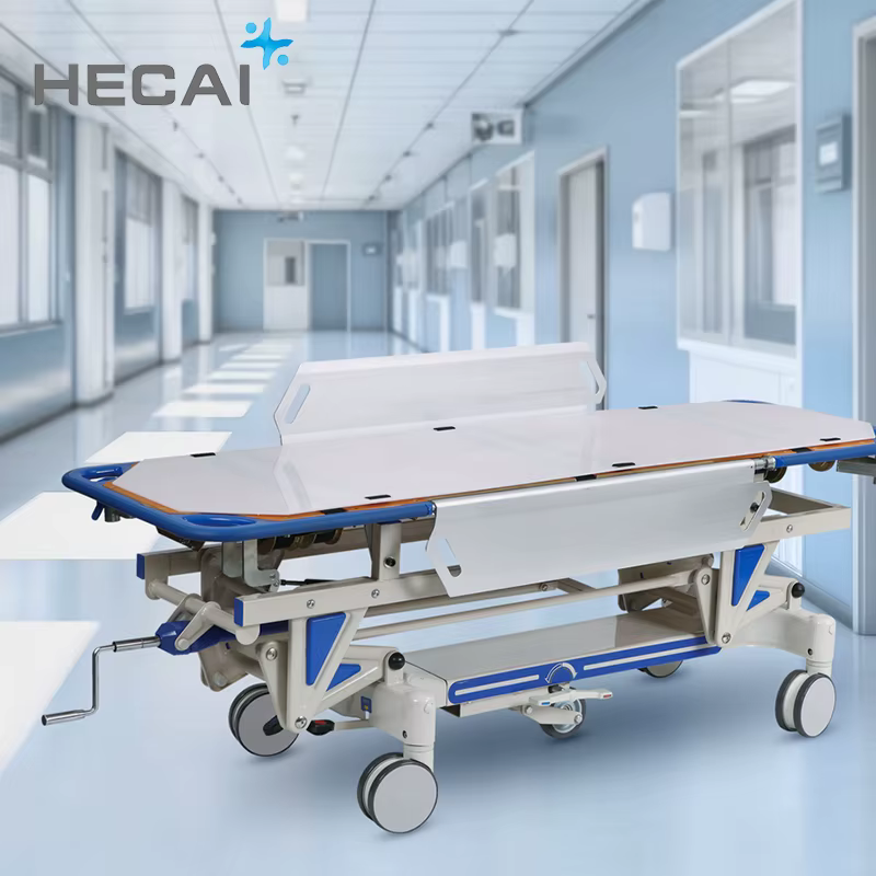 Adjustable Manual Stainless Steel Hospital Patient Transport Stretcher — image 2