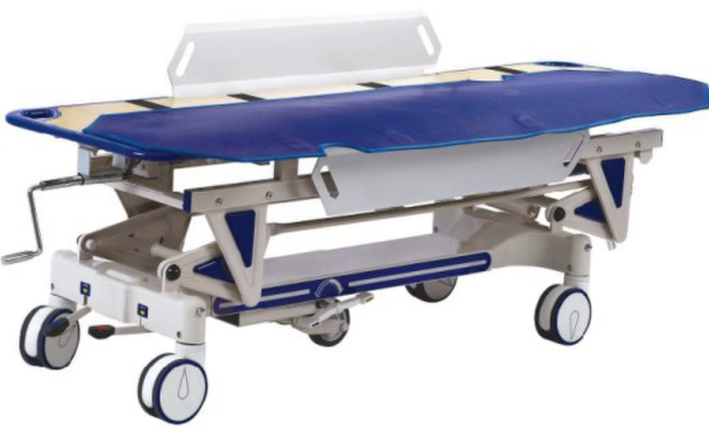 Adjustable Manual Stainless Steel Hospital Patient Transport Stretcher — image 3