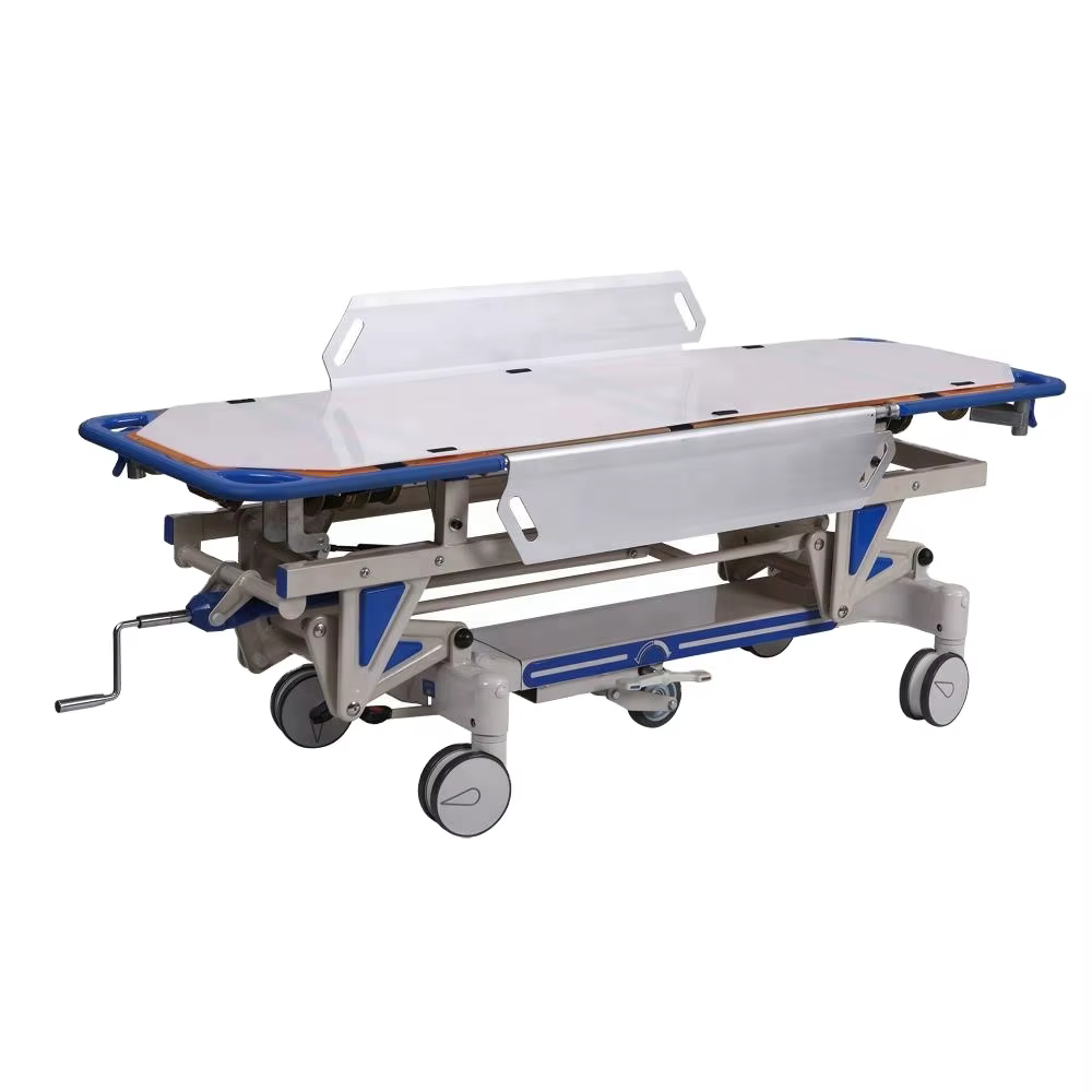 Adjustable Manual Stainless Steel Hospital Patient Transport Stretcher — image 5