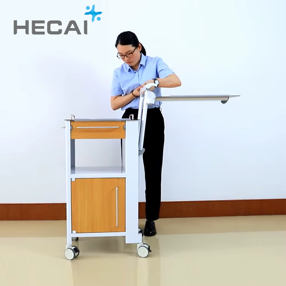 Hospital Bedside Table with Portable Fireproof HPL Board — image 2