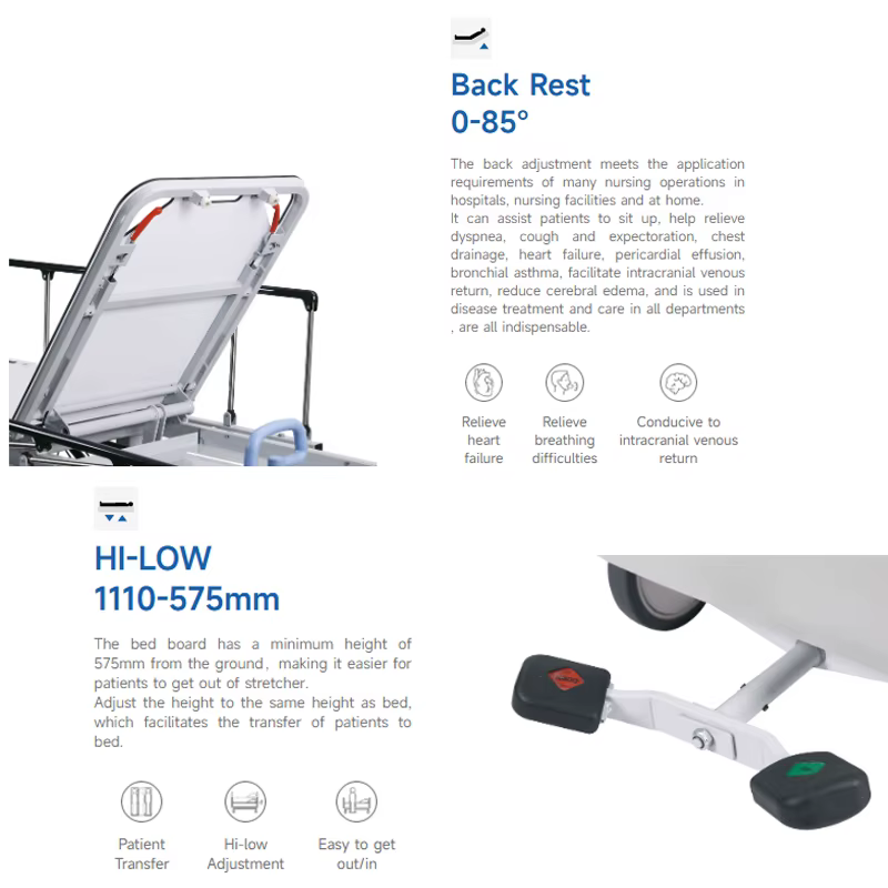 Hydraulic Medical Transport Trolley with X-Ray Board — image 4