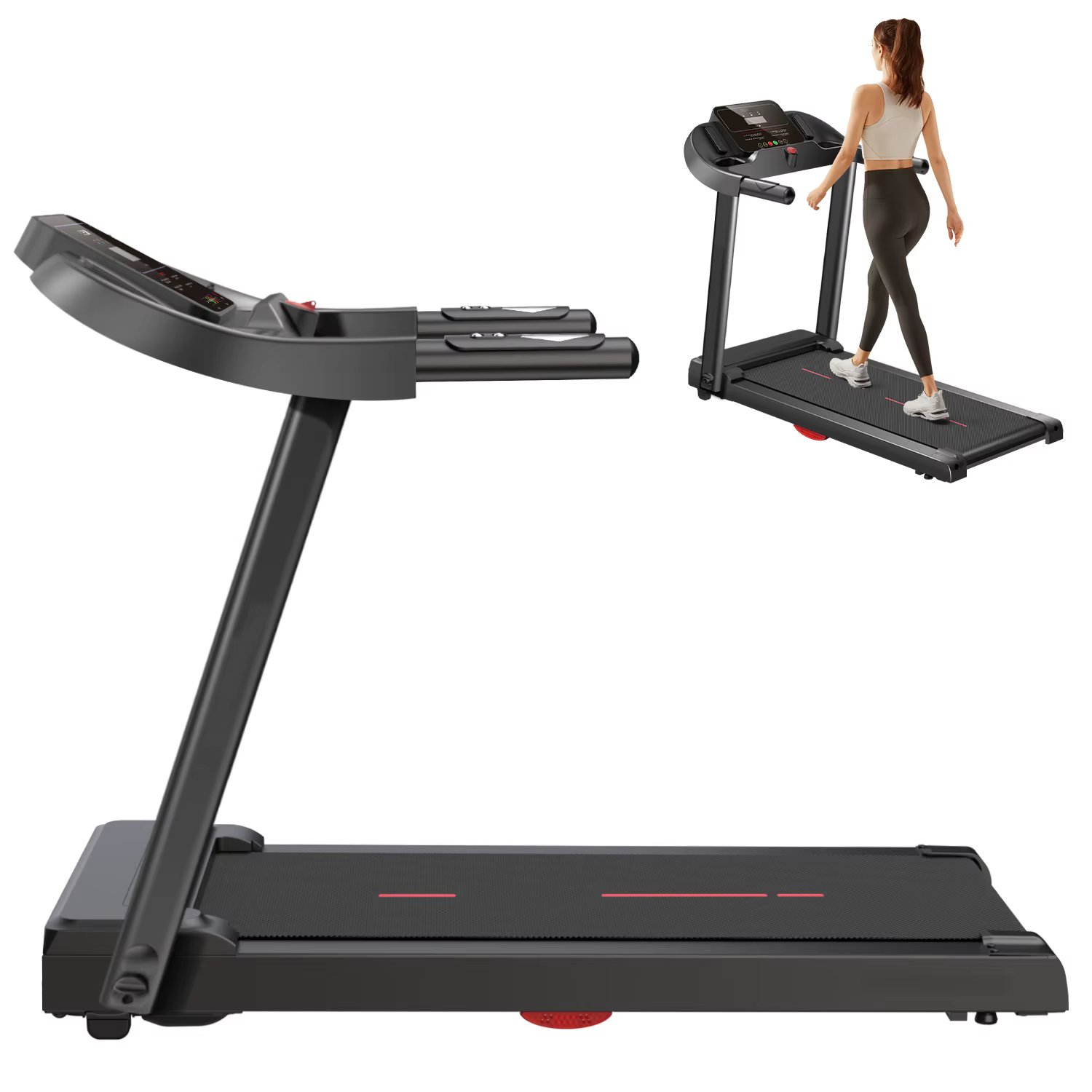 Pink Electric Incline Running Machine Treadmill — image 6