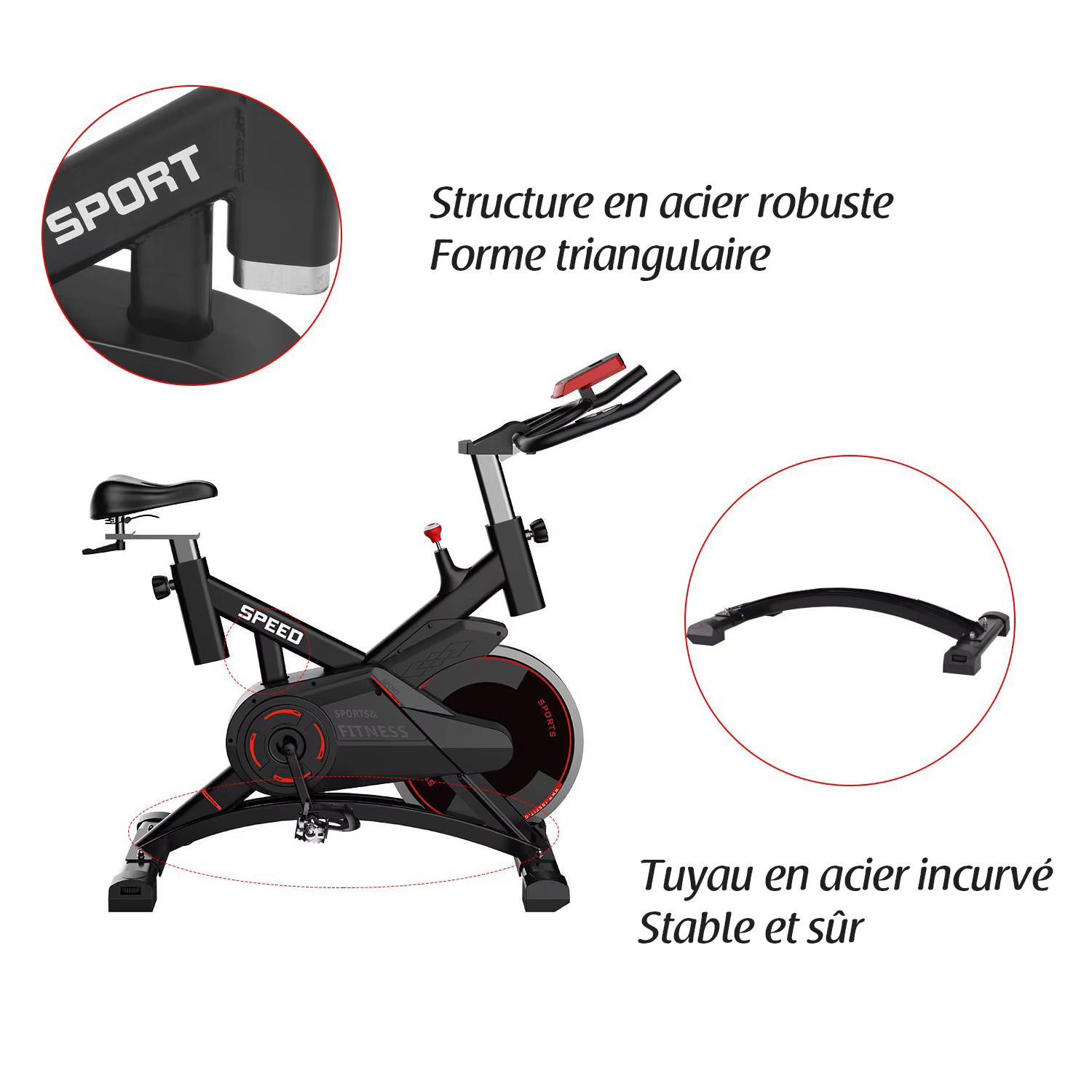 Top Sale Indoor Fitness Exercise Folding Spinning Bike — image 5
