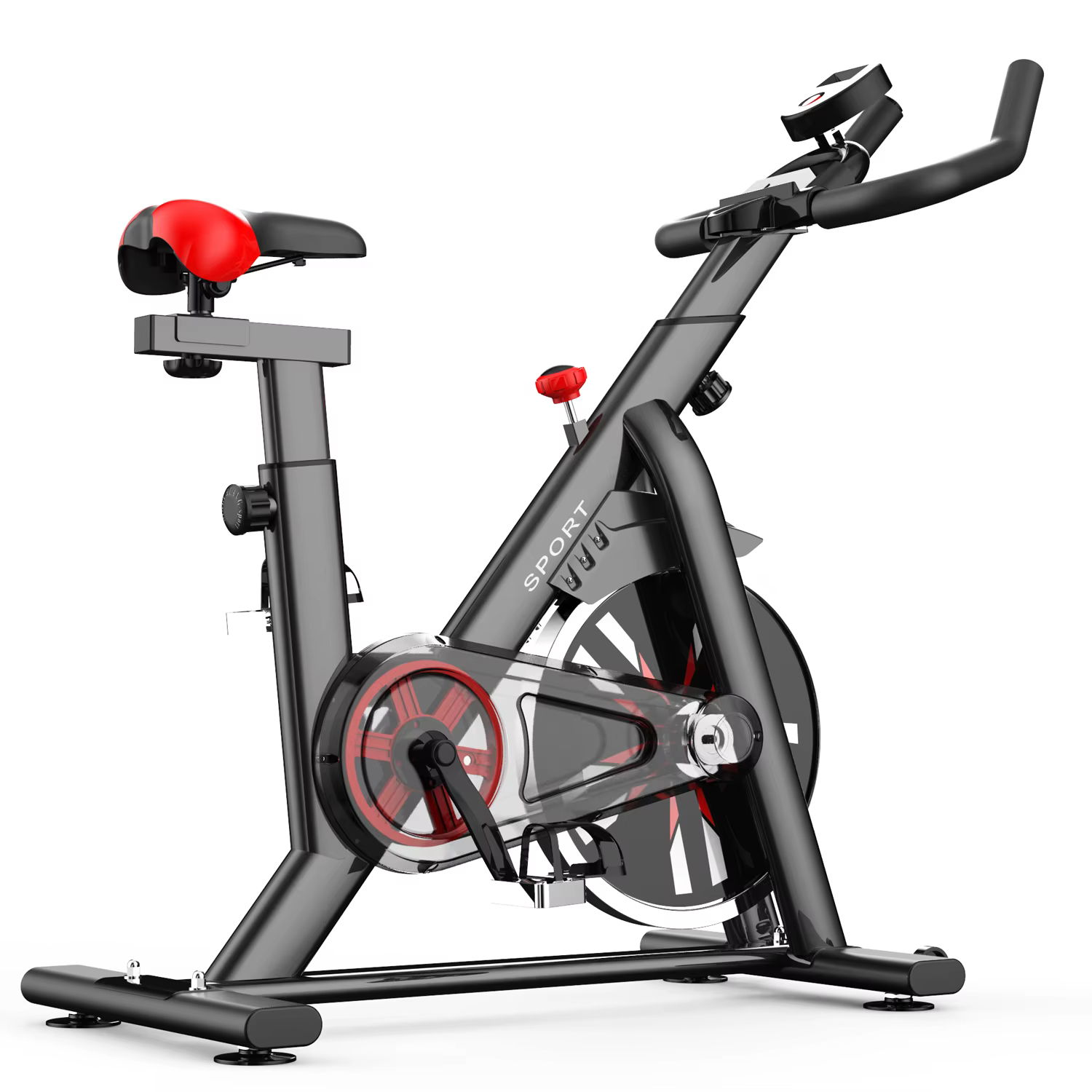 Indoor Small Exercise Cycling Machine with Transparent Chain Cover — image 2