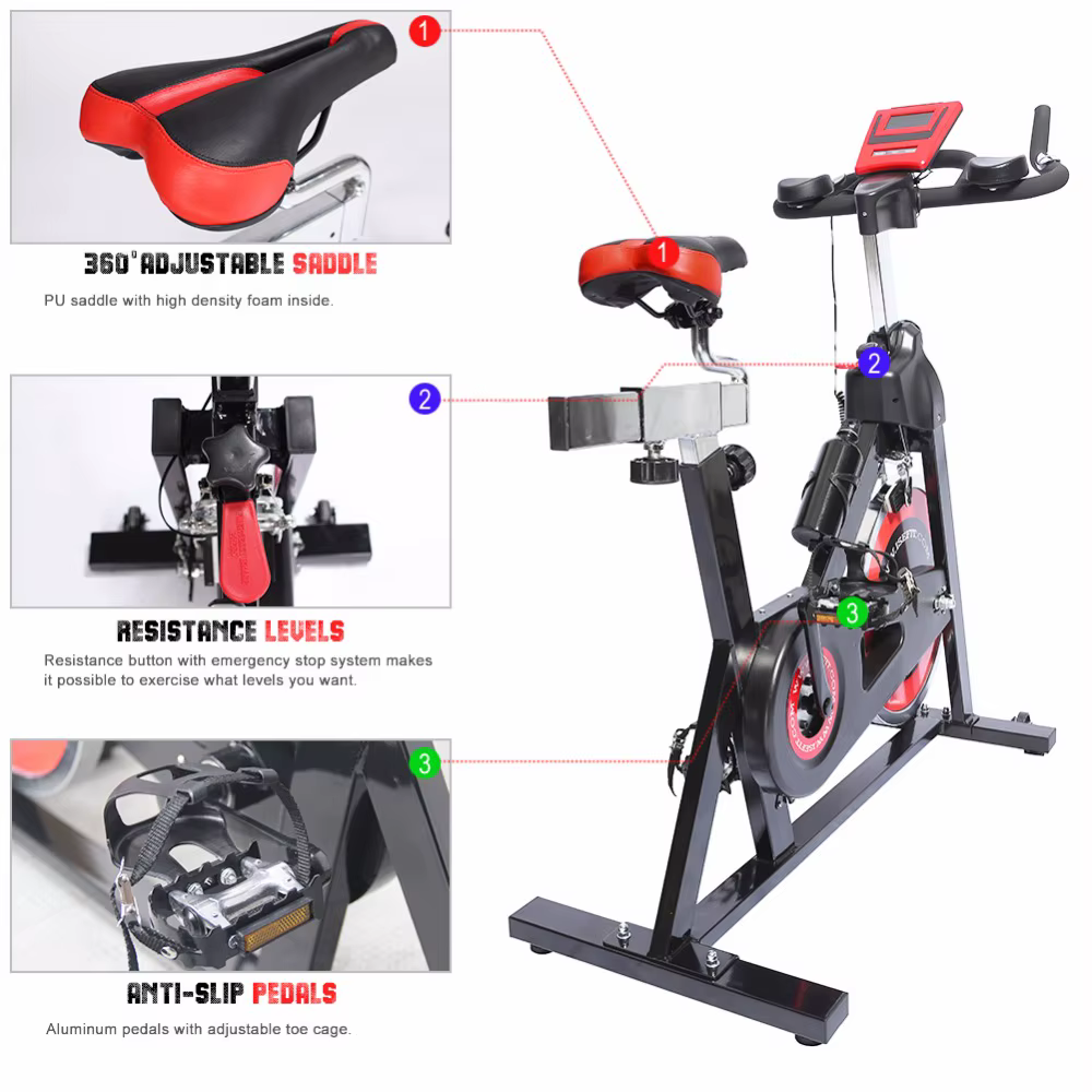 Popular Adjustable Seat Spinning Bike with LCD Display — image 5