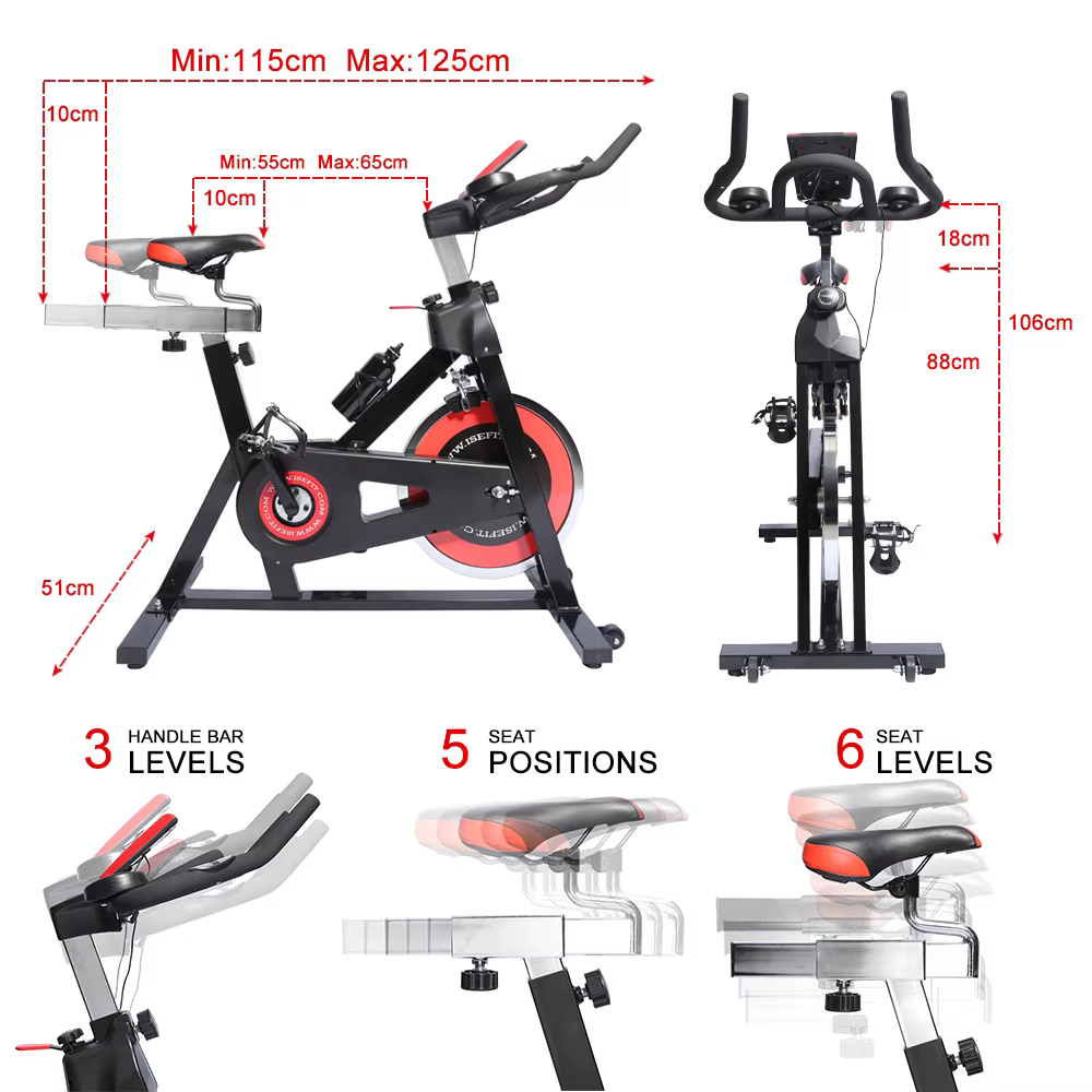 Popular Adjustable Seat Spinning Bike with LCD Display — image 6