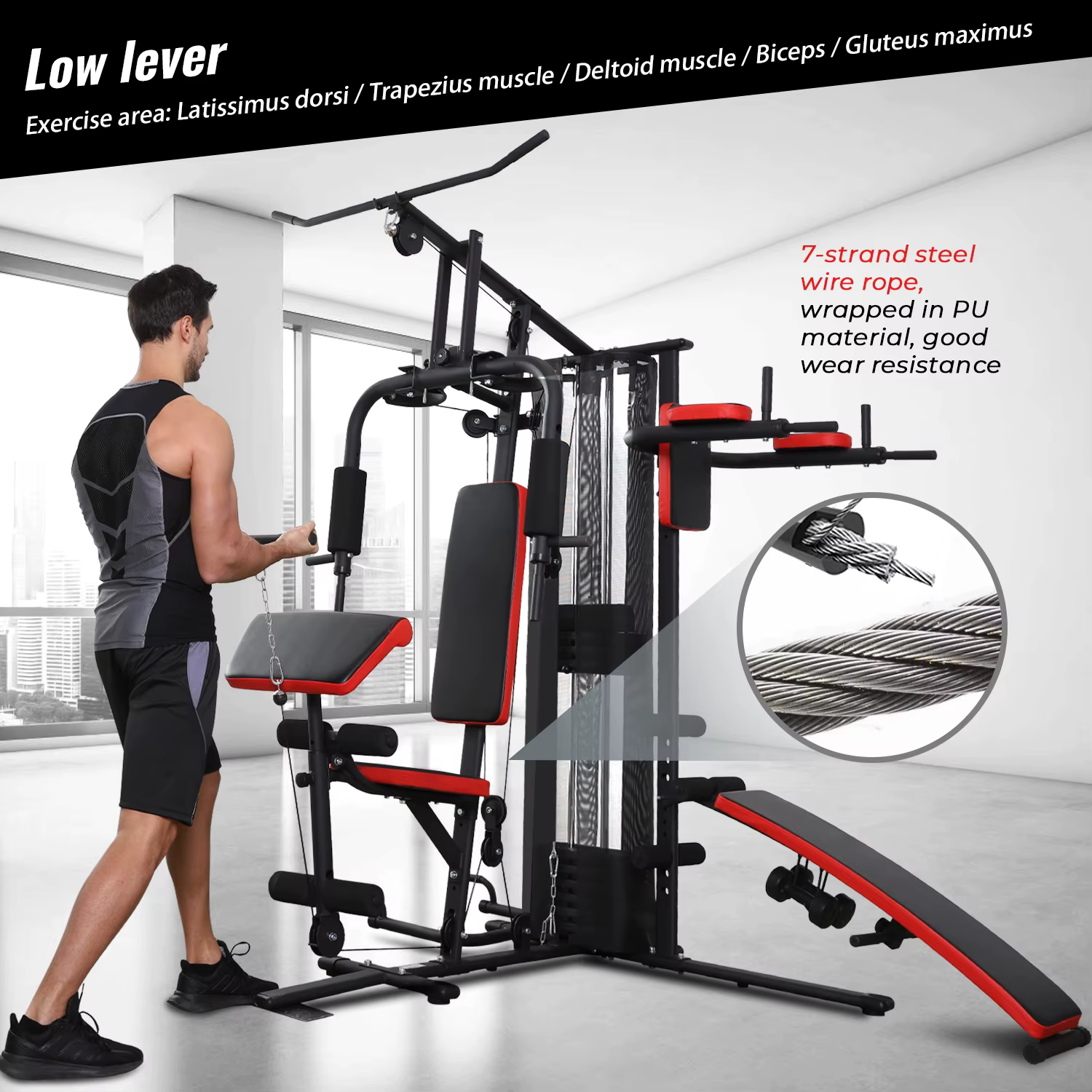 Multi-Function 3 Stations Home Gym — image 3
