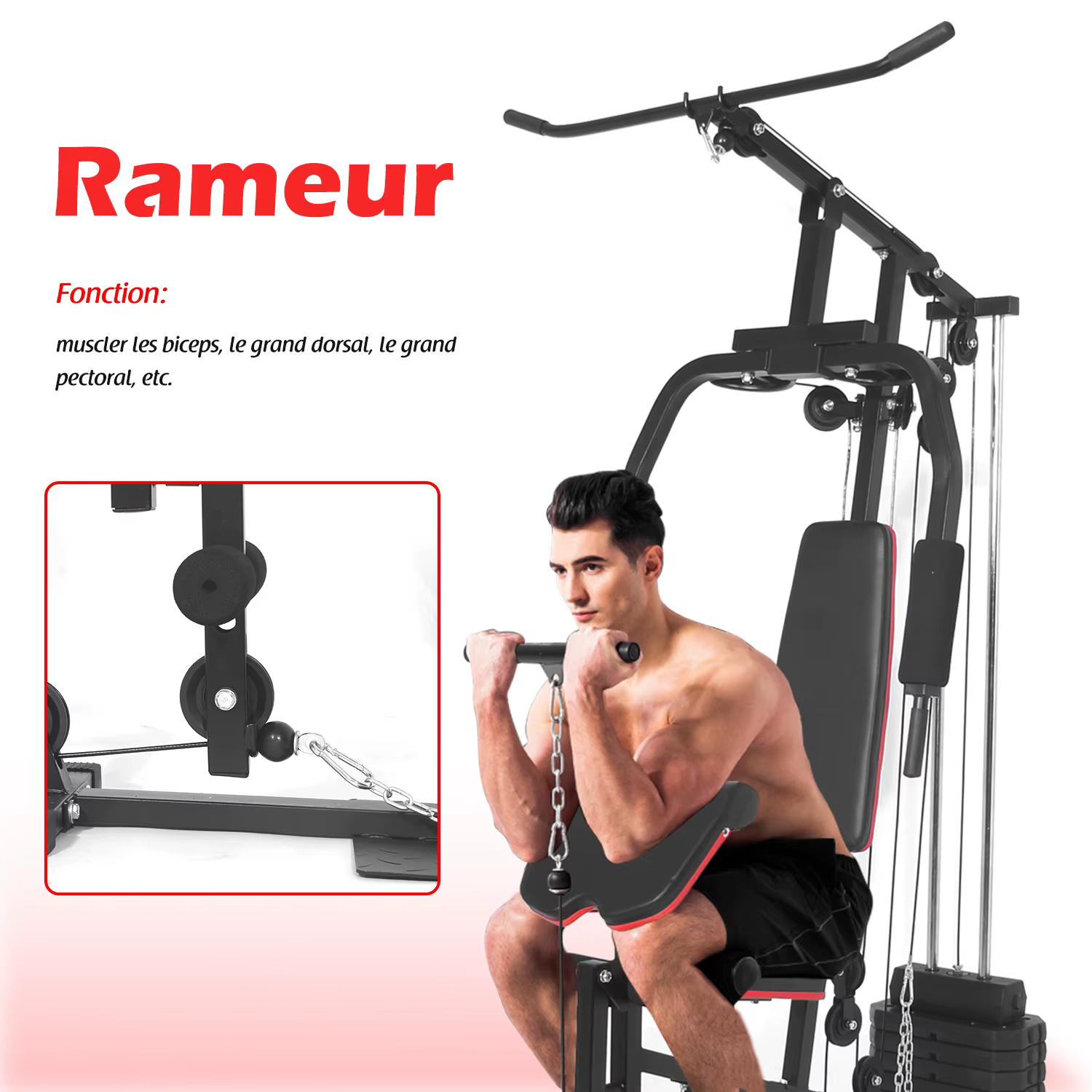 Professional Strength Muscle Training Multi-Station with 45kg Weight Stack — image 4
