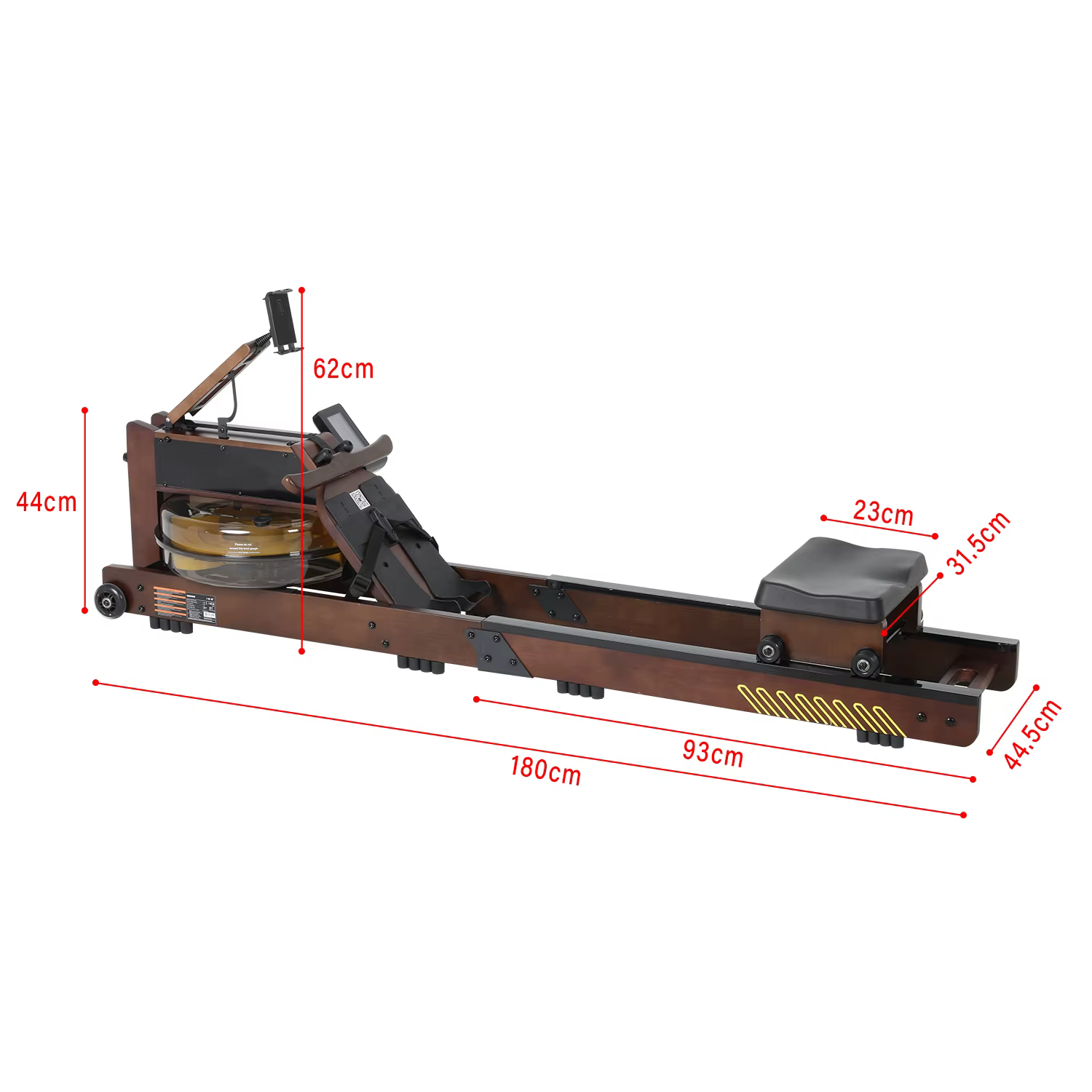 High Quality Home Use Water Rower Adjustable Wood Rowing Machine — image 2