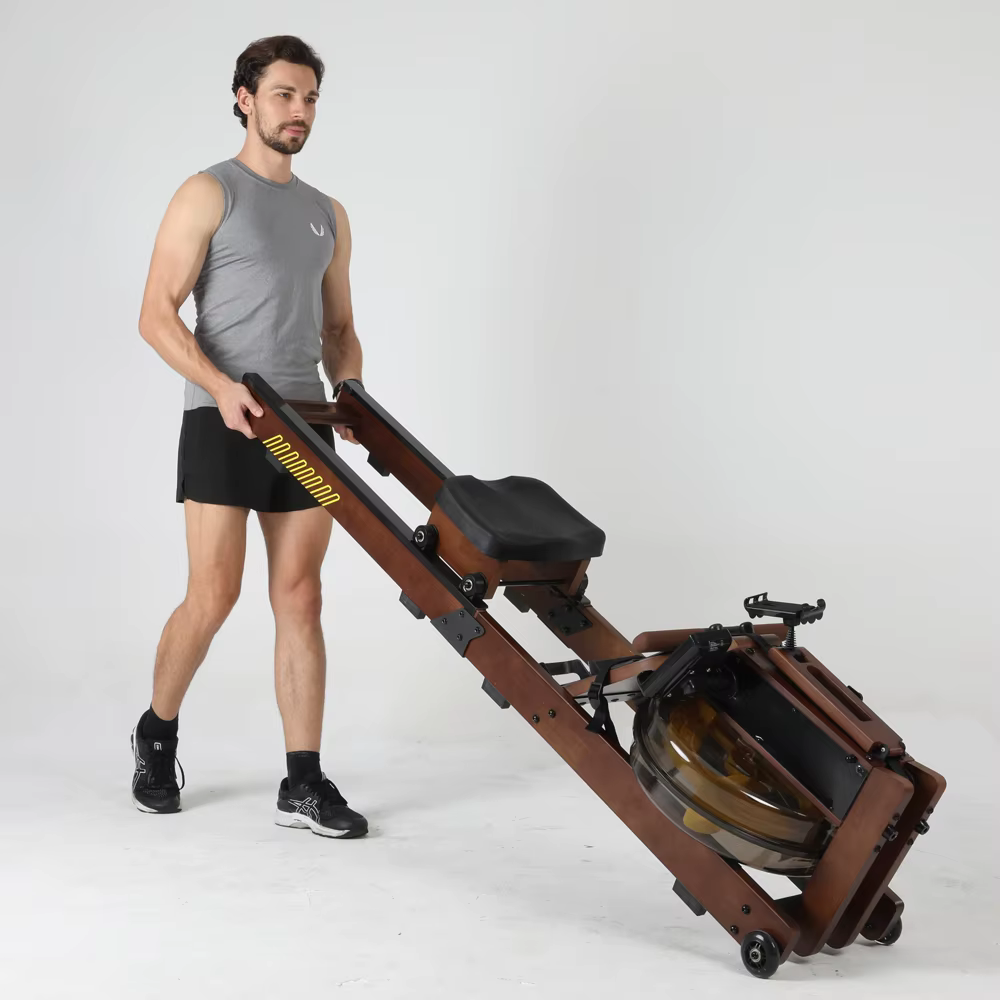 High Quality Home Use Water Rower Adjustable Wood Rowing Machine — image 5
