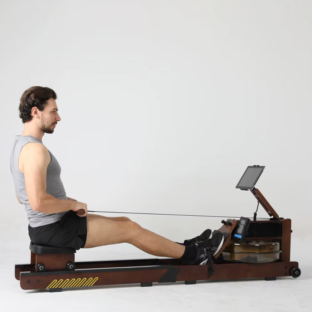 High Quality Home Use Water Rower Adjustable Wood Rowing Machine — image 6