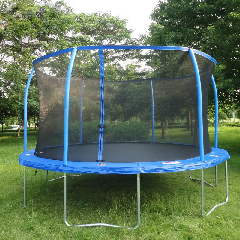 8ft Folding Gym Jump Sport Trampoline with Safety Net — image 2
