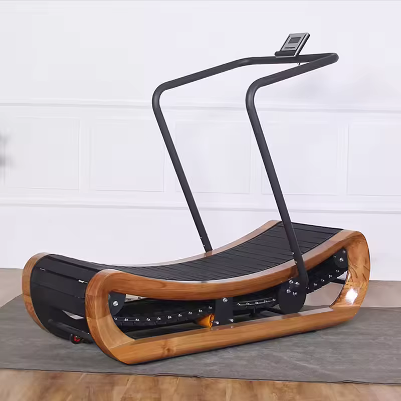 Custom Logo Commercial Wood Curve Mechanical Treadmill — image 3
