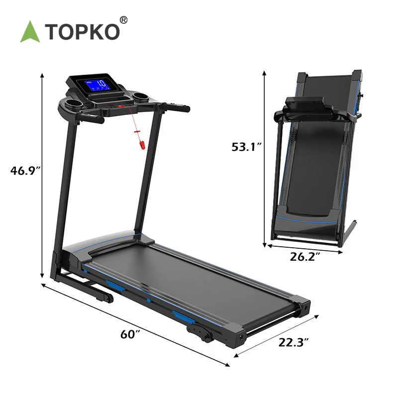 Topko Portable Flat Treadmill Home Gym Fitness Mini Running Walking Machine — image 4