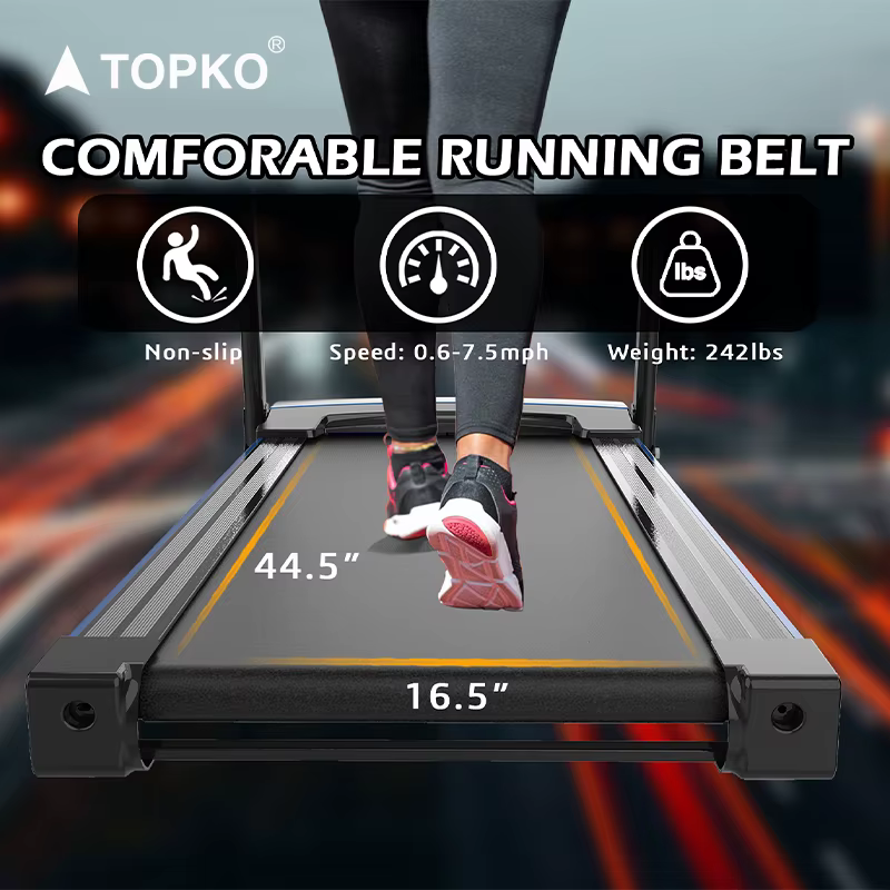 Topko Portable Flat Treadmill Home Gym Fitness Mini Running Walking Machine — image 6