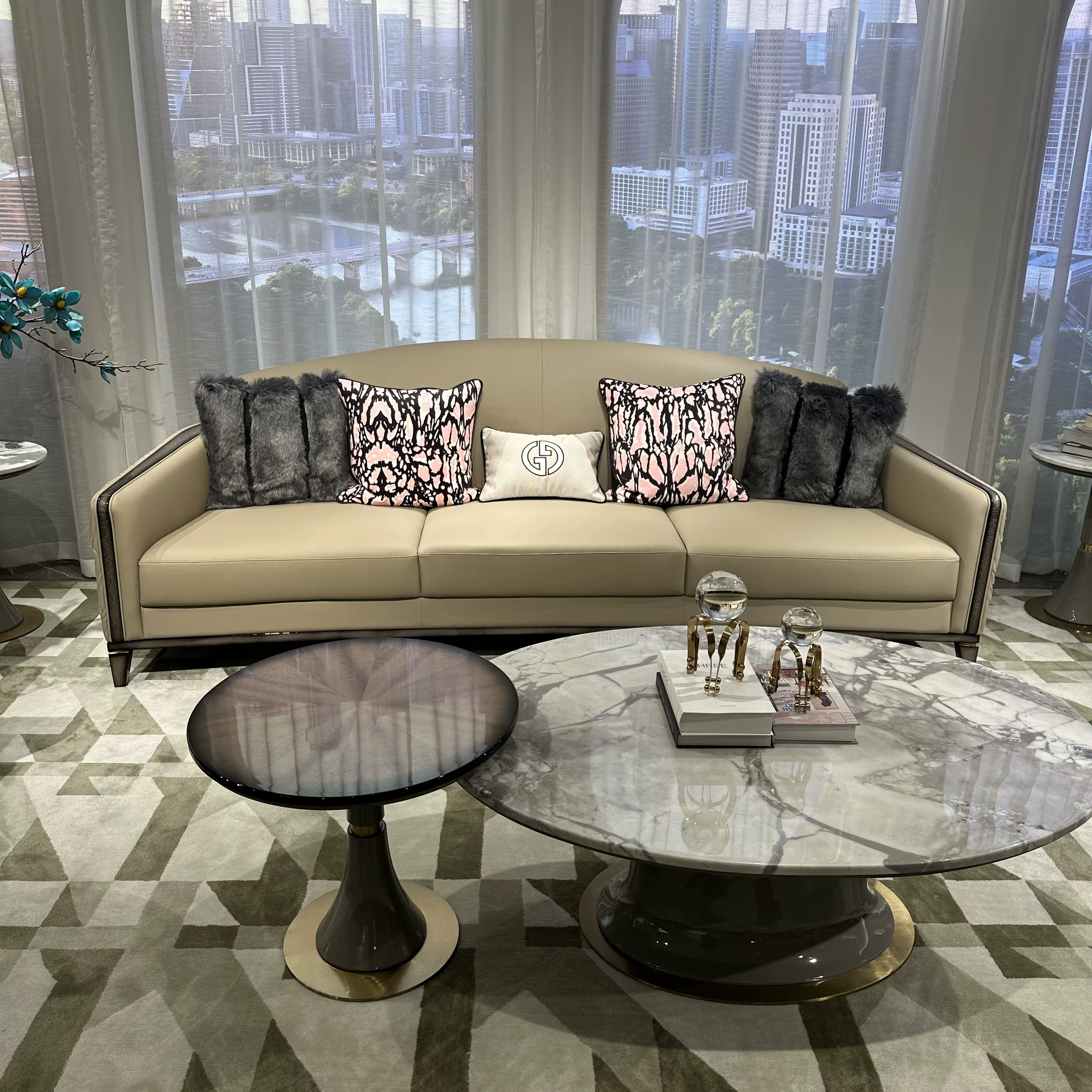 High-End Echt Lederen Sectionele Sofa Set — image 3
