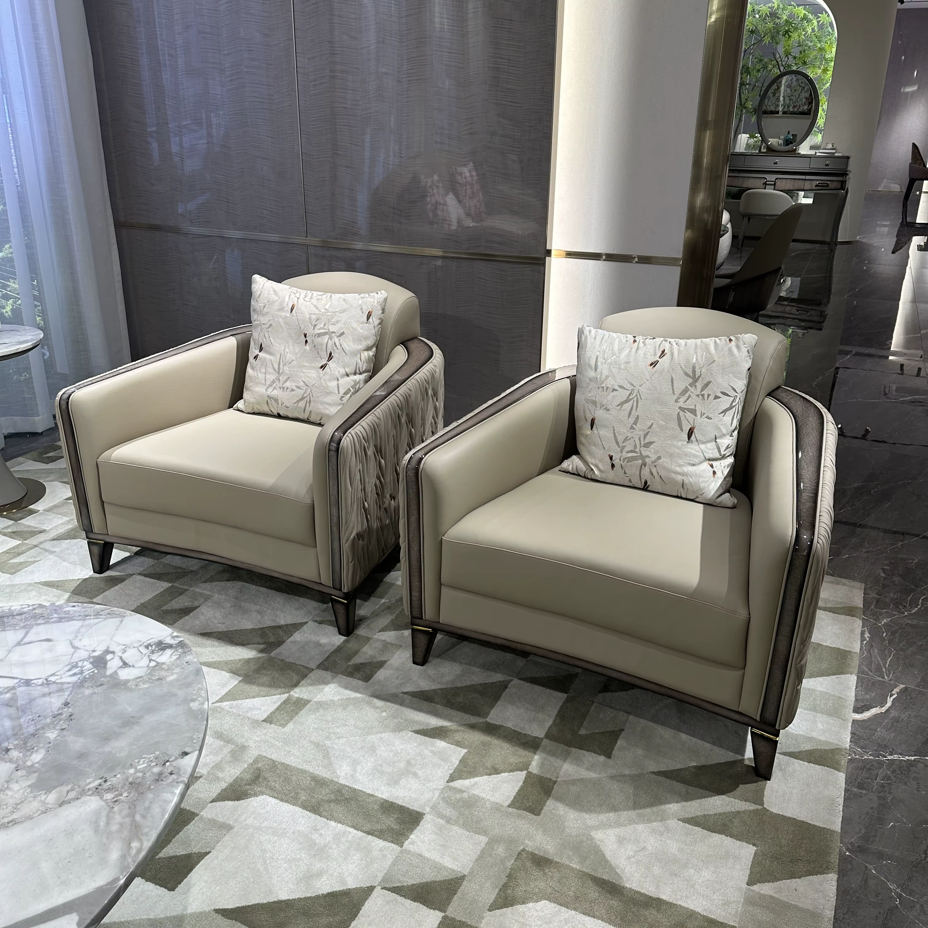 High-End Echt Lederen Sectionele Sofa Set — image 4
