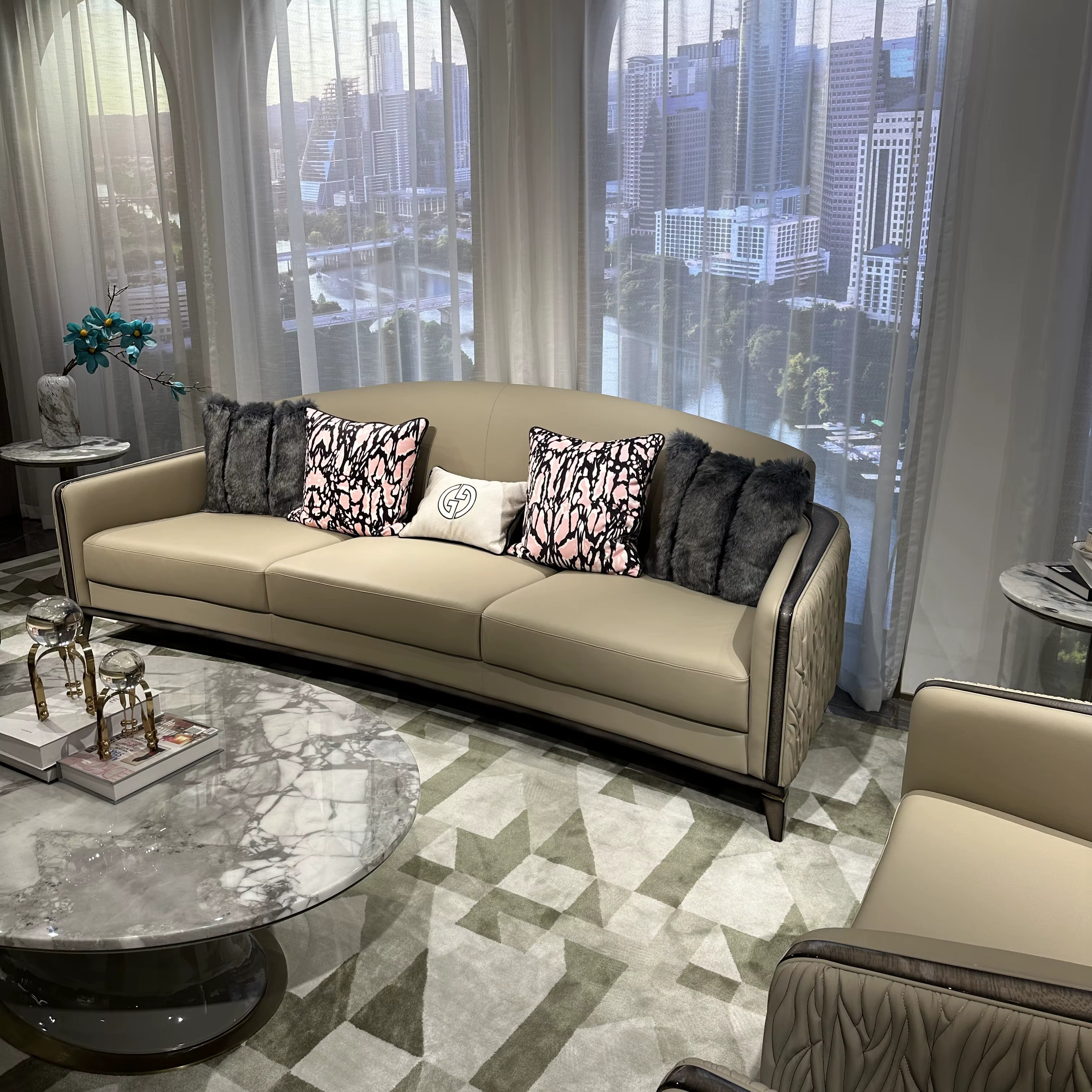 High-End Echt Lederen Sectionele Sofa Set — image 5
