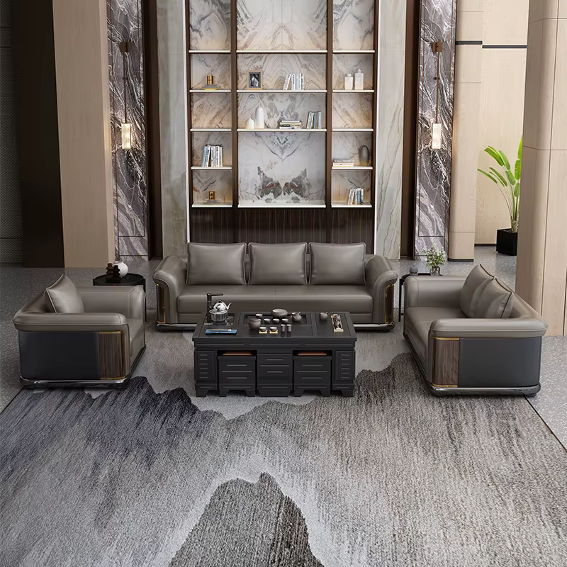 Furnistyle Foshan Luxury Italian Design Living Room Leather Sofa Set — image 3