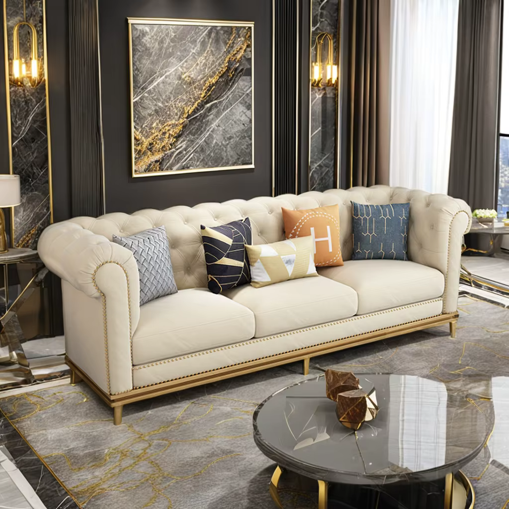 Luxury Contemporary Sectional Corner Fabric Sofa Set — image 2