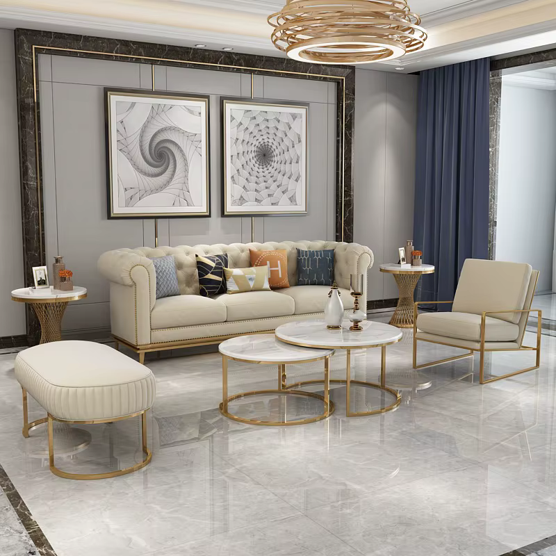 Luxury Contemporary Sectional Corner Fabric Sofa Set — image 4