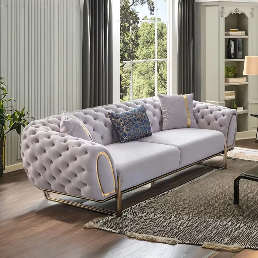 Turkish Luxury Velvet Fabric Sofa Set — image 3