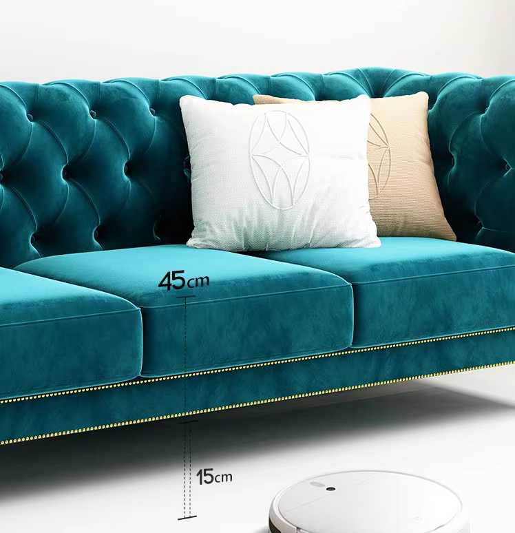 Furnistyle Modern Velvet Fabric Tufted Section Sofa Set — image 6