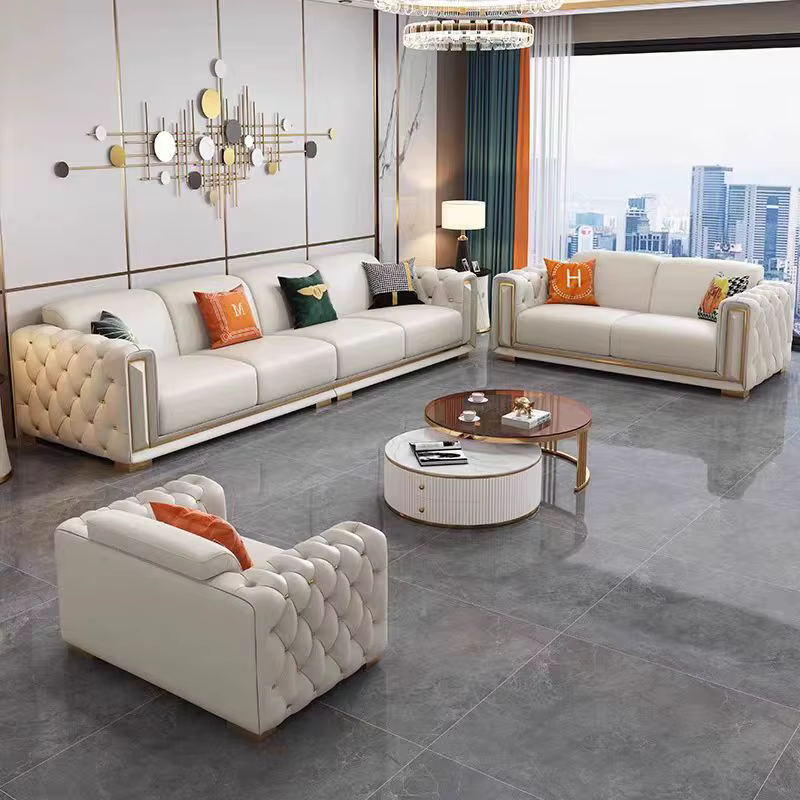 Transitional Design Luxury 1 2 3 Seater Chesterfield Sofa Set — image 2