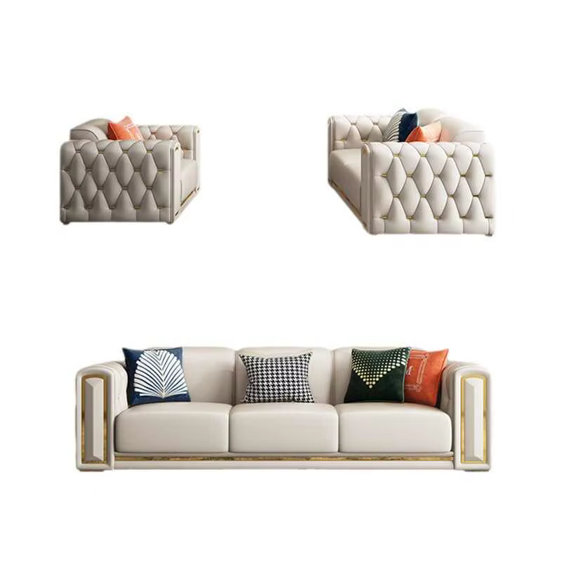 Transitional Design Luxury 1 2 3 Seater Chesterfield Sofa Set — image 6