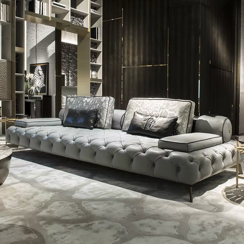 Furnistyle Modern Germany Living Room Leather Sofa — image 2