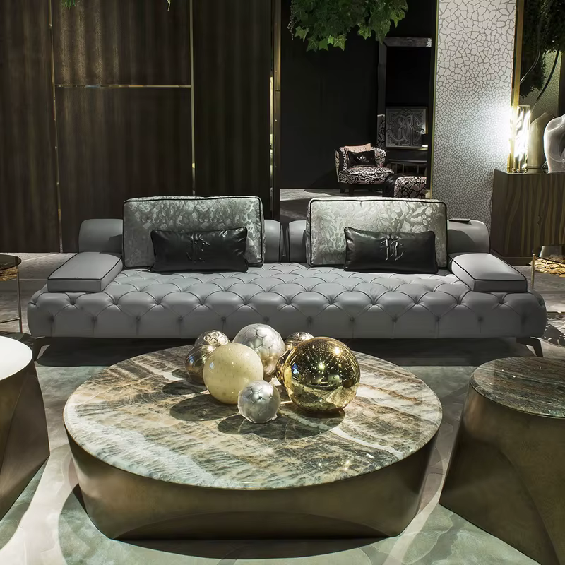 Furnistyle Modern Germany Living Room Leather Sofa — image 3