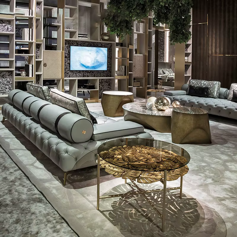 Furnistyle Modern Germany Living Room Leather Sofa — image 4