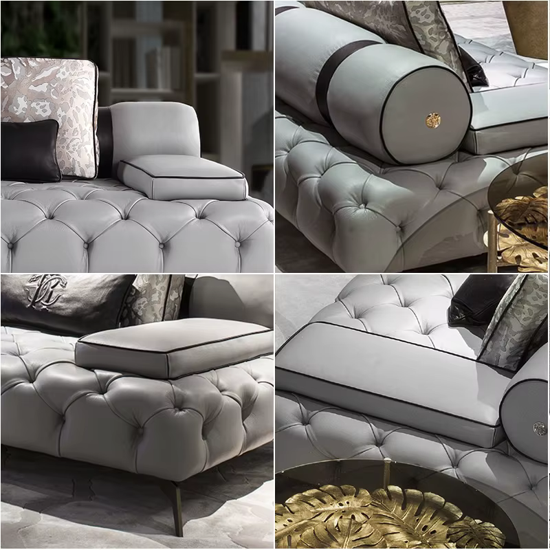 Furnistyle Modern Germany Living Room Leather Sofa — image 5