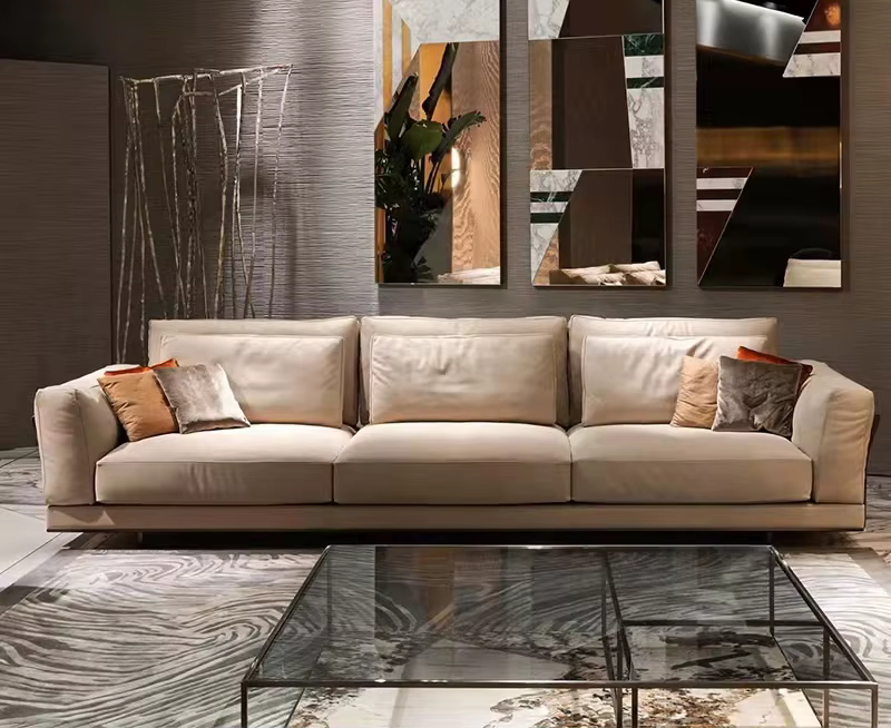 Furnistyle Modern Leather U-Shaped Sofa Set — image 2
