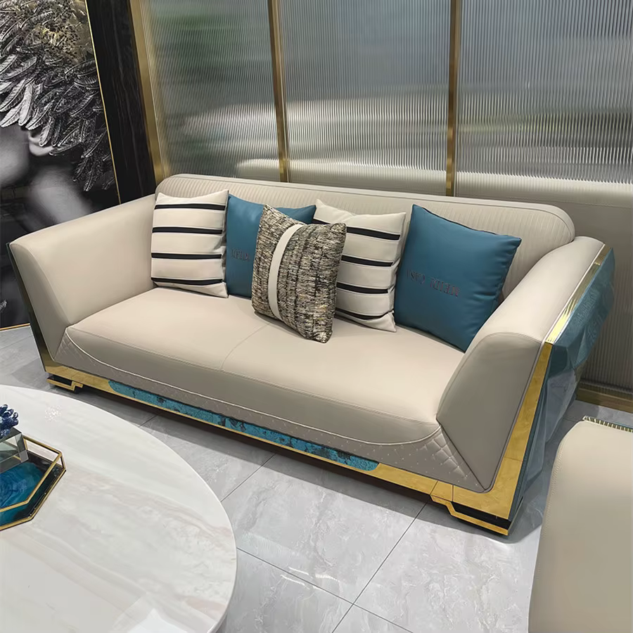 Luxury Genuine Leather Corner Sofa Set — image 4