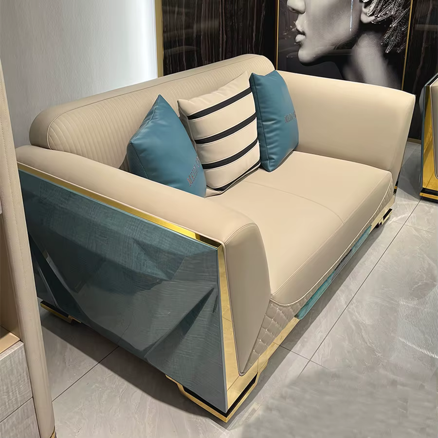 Luxury Genuine Leather Corner Sofa Set — image 5