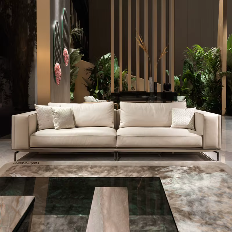 Furnistyle Custom Microfiber Leather Velvet L-Shape Sofa — image 2