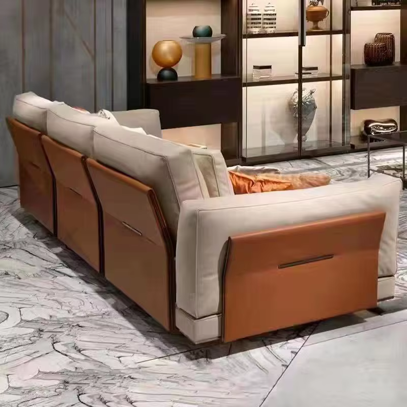 Furnistyle Nubuck Leather Deep Modern Modular Sofa Set — image 3