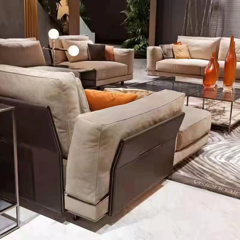 Furnistyle Nubuck Leather Deep Modern Modular Sofa Set — image 4