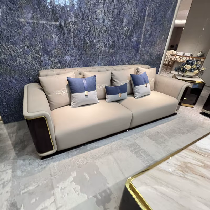 Furnistyle High Quality Luxury Leather Classic Sofa Set — image 3