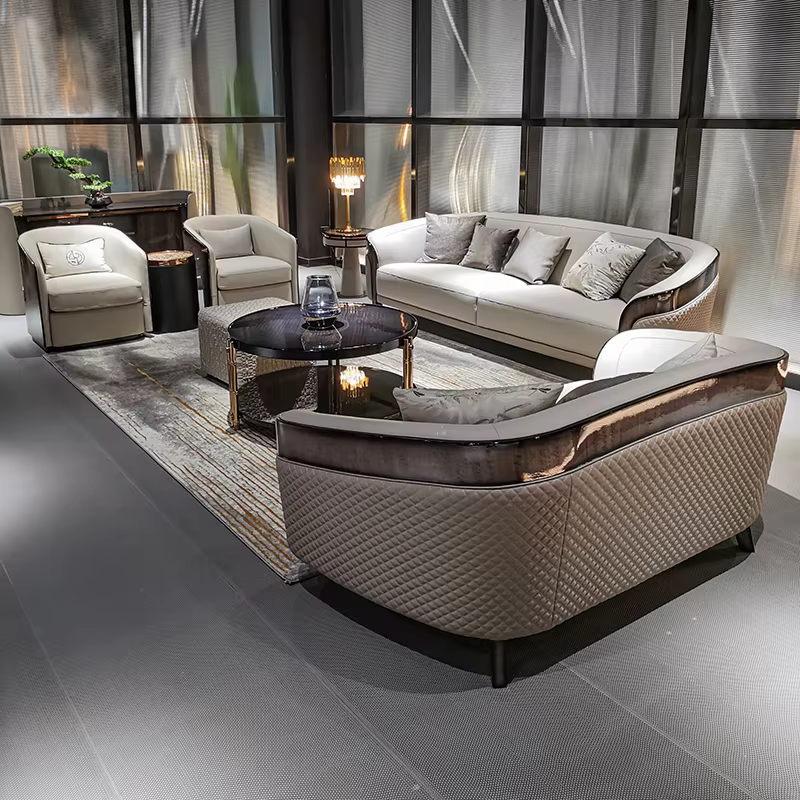 Furnistyle Italian Sofa With Wood Veneer — image 4