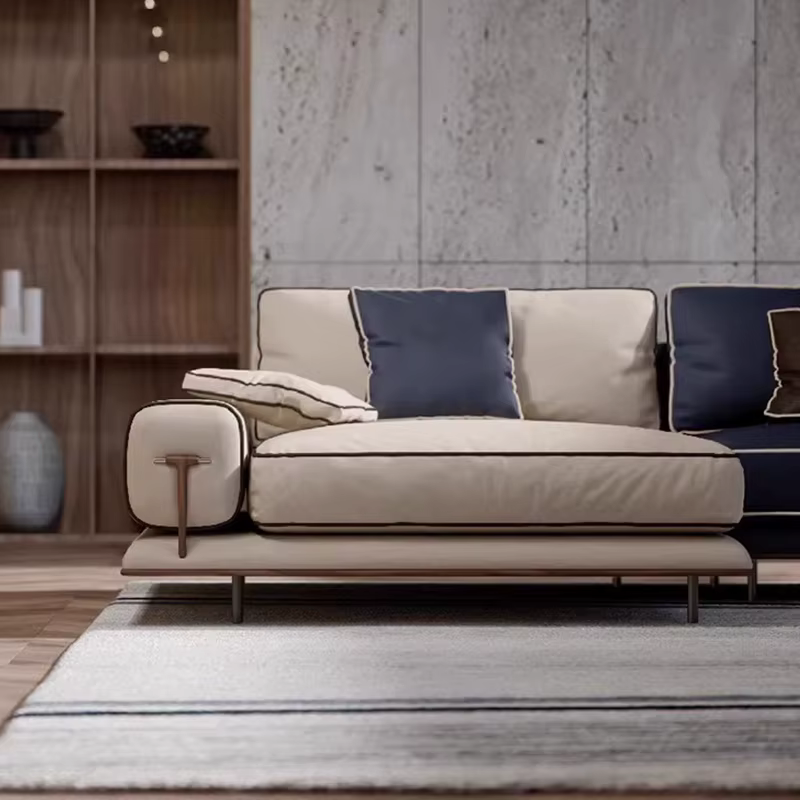 Furnistyle L Shape Leather Modern Corner Sofa Set — image 3