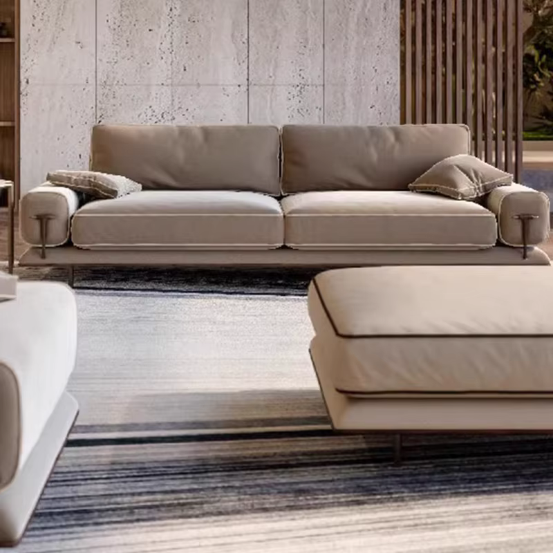 Furnistyle L Shape Leather Modern Corner Sofa Set — image 4
